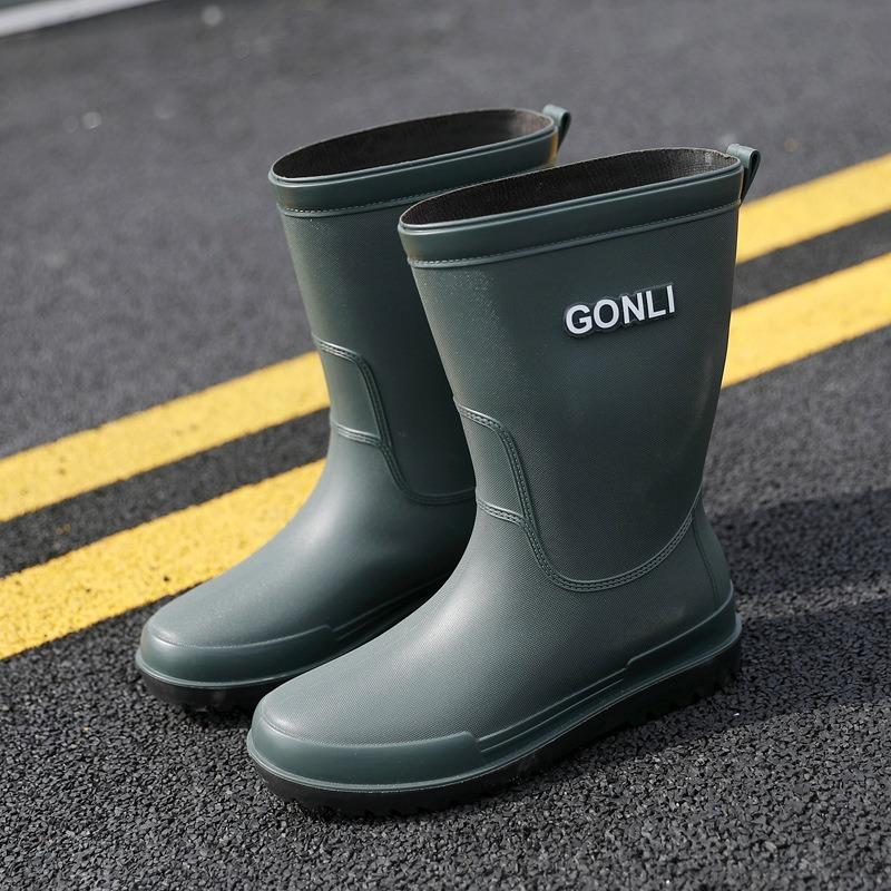 

Rain shoes men s short waterproof glue shoes fishing car wash work water boots non-slip velvet rain boots non-slip and wear-resistant 44