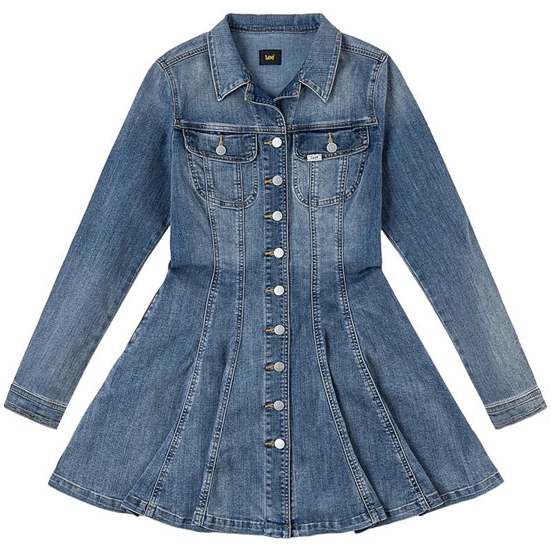 Lee Women s Retro Slim Fit Denim Shirt Dress M
