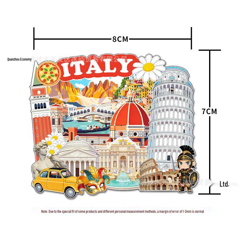 

European Souvenir Magnet: Italy & Spain Wooden Decoration