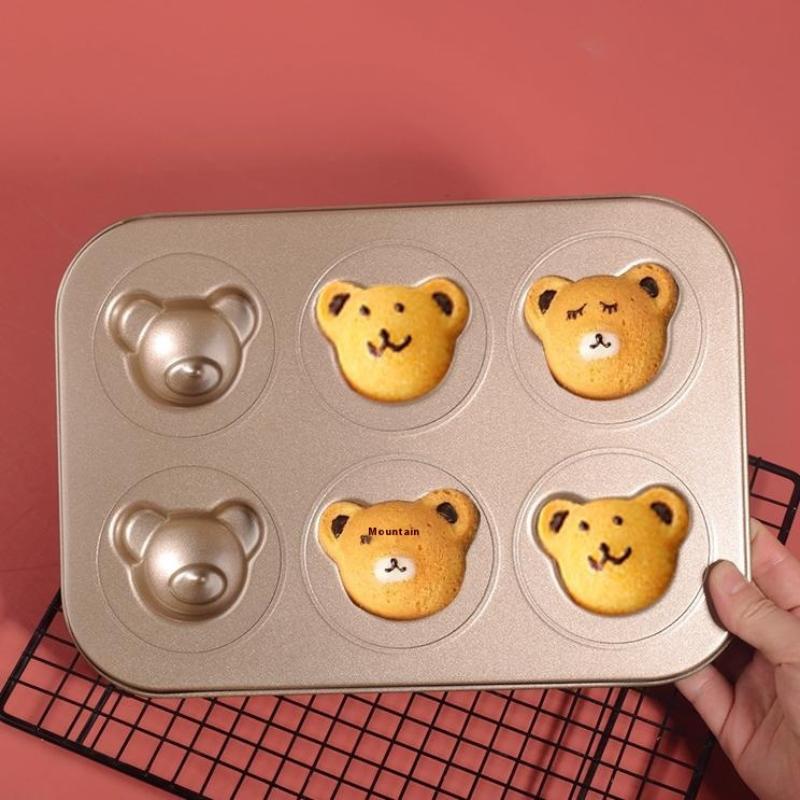 4/6/9/12 Even Bear Mold Baking Mold Pan Non-Stick Diy Cute Candy Cake Mold Tool Decoration Biscuit Candy Mold Baking Accessories
