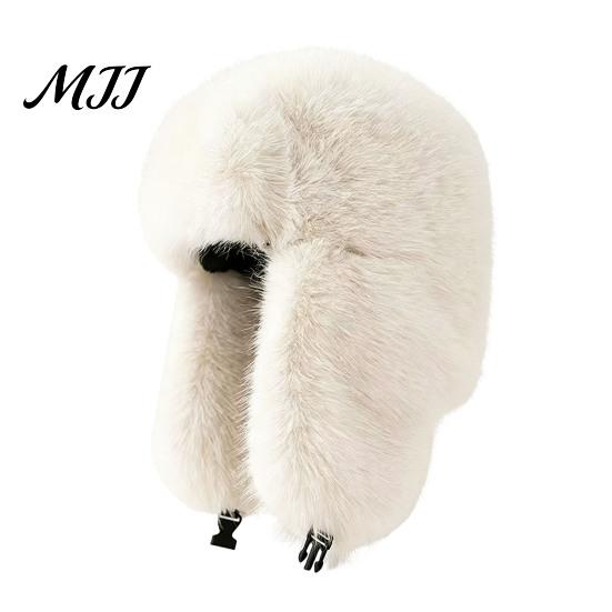 Gift for Women in Winter Faux Fur Trapper Hat, Fuzzy Hat with Ear Flaps, Fleece Soft Lined Cap Windproof Ushanka Cold Weather Outdoor Cycling