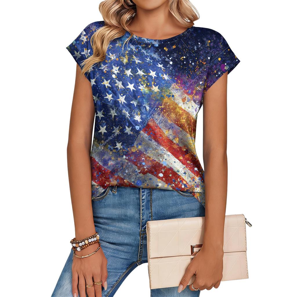 Dammode Casual Retrotryckt T-shirt med Lös Passform
