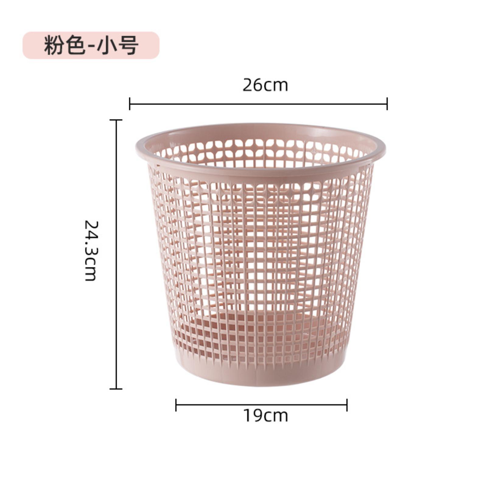 

Plastic Open Top Wastebasket Trash Can with Hollow Design for Kitchen Bathroom Living Room Office Use Durable Lightweight One Size