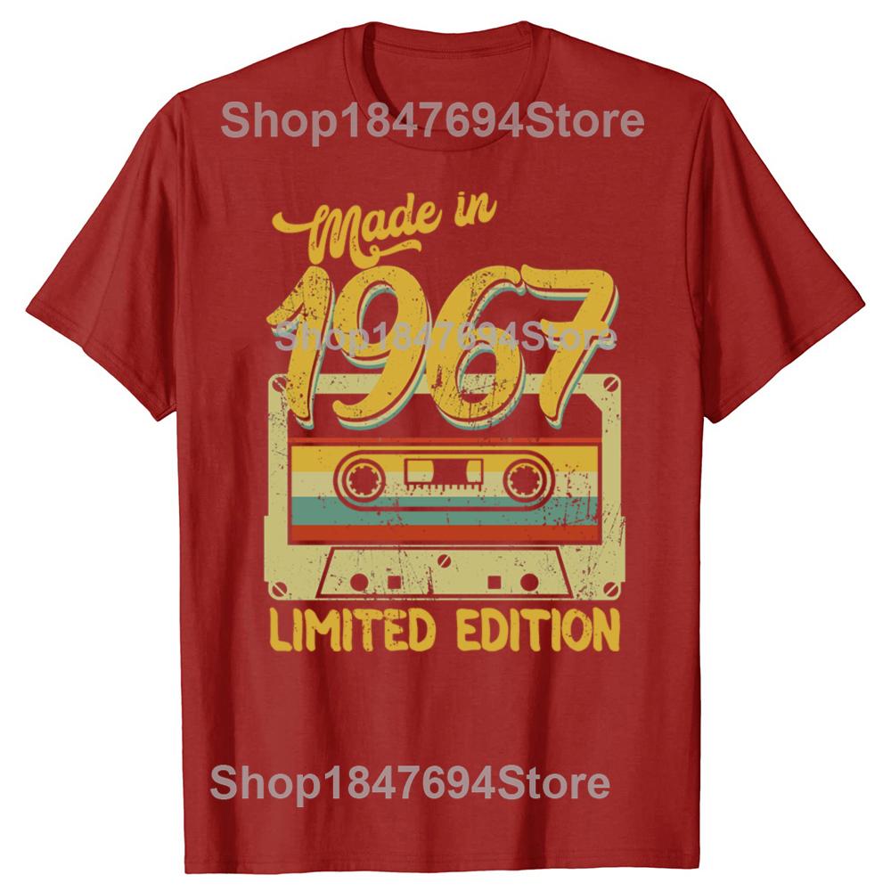 

Funny Made in 1967 Limited Edition Birthday Gift T Shirt Father Day Graphic Cotton Streetwear Short Sleeve Dad Daddy Tshirt Men S