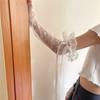 Hollow Lolita Ribbon Anti-UV Long Sleeve Glove Lace Arm Warmers Ice Silk Sleeves Sunscreen Sleeve