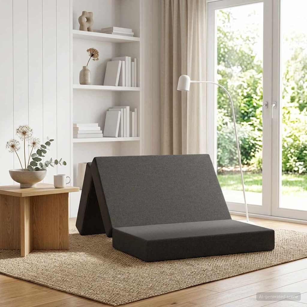 Folding Sofa Bed 80 x 67 x 45 cm Dark Grey