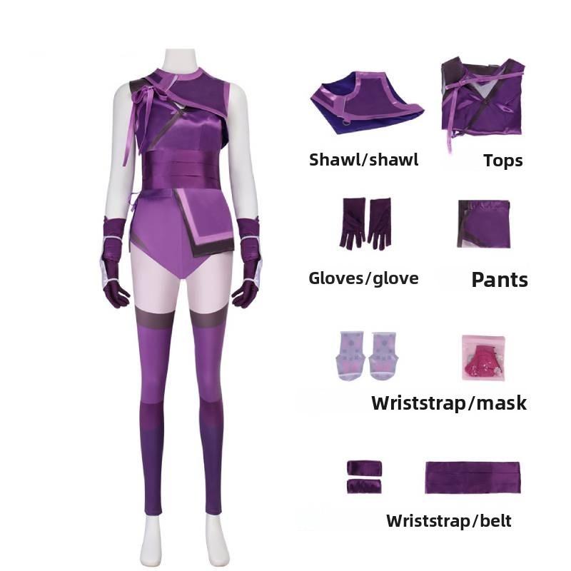 

Mortal Kombat Mileena Cosplay Costume With Short Skirt For Halloween Role Play XS