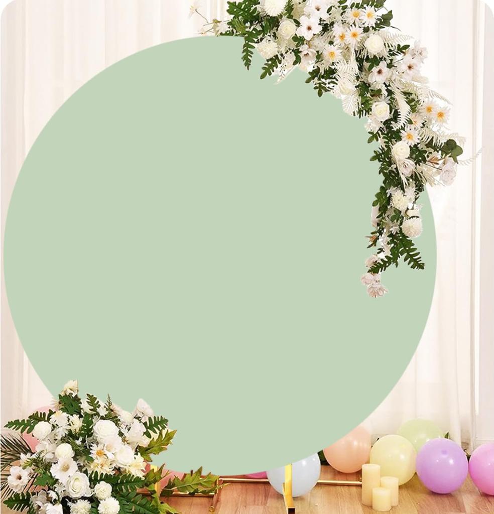 White Round Photography Backdrop Cloth Cover Baby Shower Birthday Party Wedding Decor Photo Backdrop Cloth Circle Background