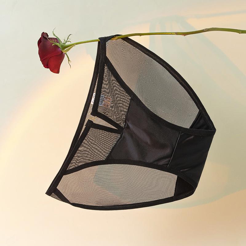 Nuevos Braguitas de Verano para Mujer Suaves Ligeras de Satén Encaje Malla Semitransparentes Huecas
