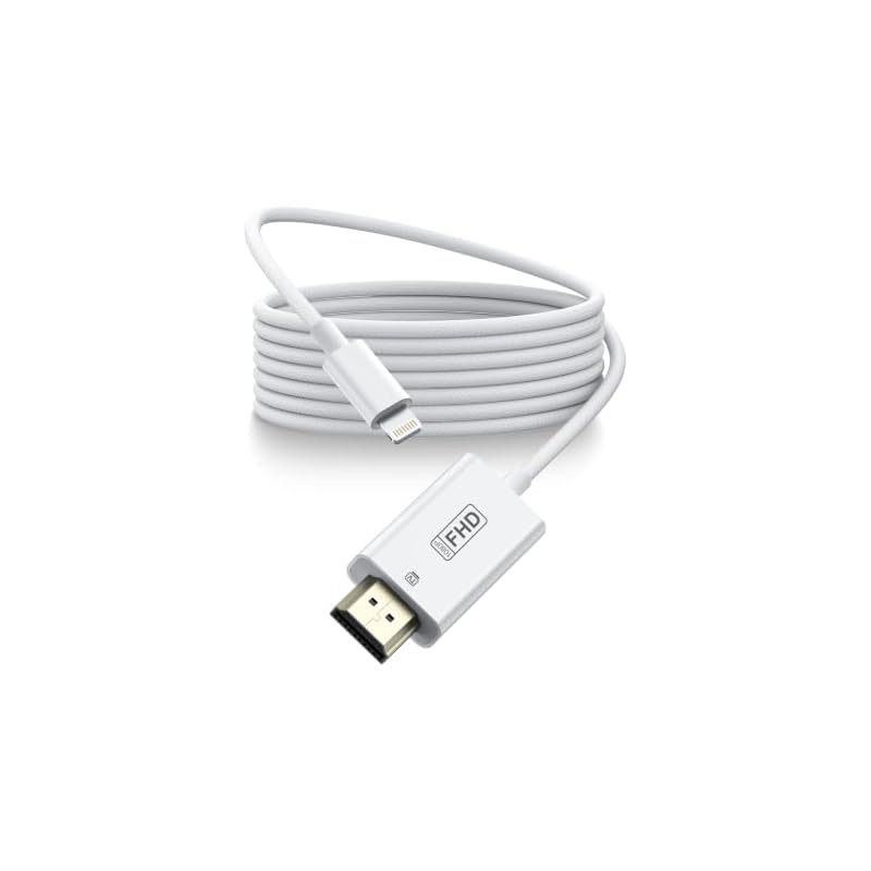 [2026 Model] HDMI Cable for iPhone HDMI Conversion Cable 2m Lightning Digital AV Conversion Adapter Mirroring Compatible No Power Supply Required No