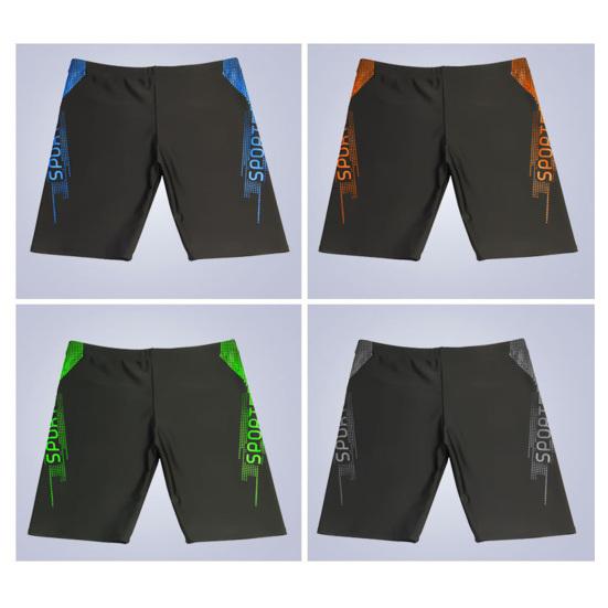 Costume da bagno da uomo con coulisse interna, vita media, design aerodinamico, patchwork di colore, stampa di lettere, pantaloncini da bagno, abbigliamento da spiaggia