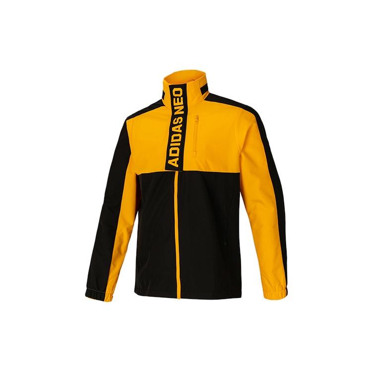 Men s adidas neo CS C/B WB Casual Sports Jacket Black Gold Colorblock GL7189 S