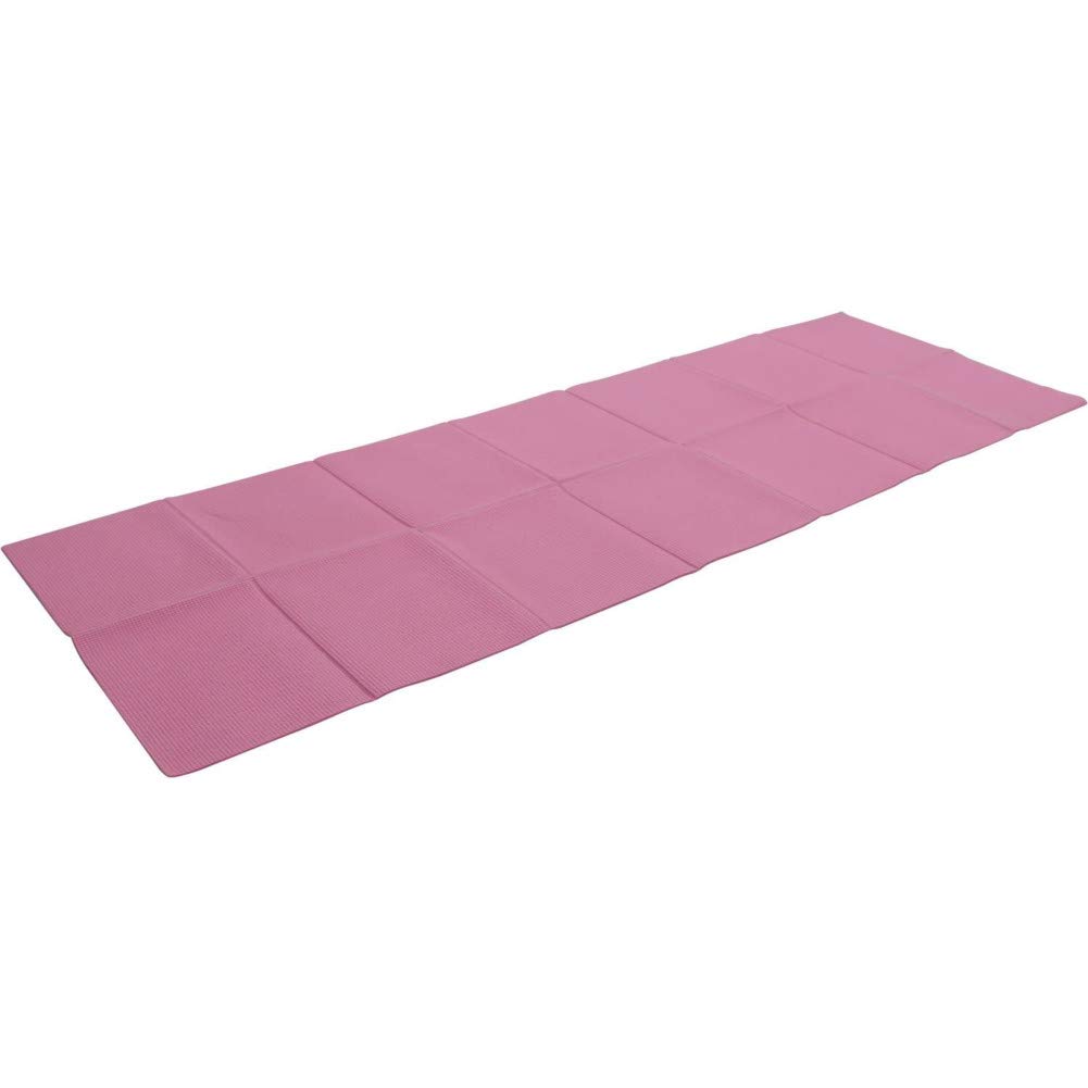 Foldable yoga 4mm pink mat, thick,