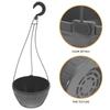 2Pcs Plastic Hanging Planter Pots Self-Watering Feature Faux Wood Barrel Texture Balcony Patio Garden Indoor Outdoor Hanging