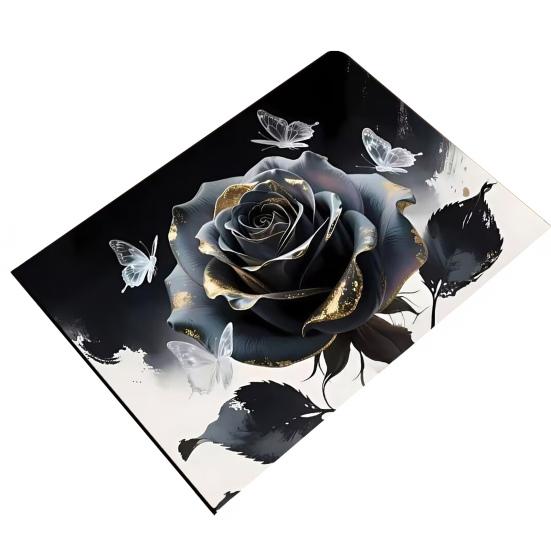 Yousheng 3D Rose Bathroom Rug Realistic Rose And Butterflies Floor Mat Absorbent Non-Slip Rug for Entrance Kitchen Bedroom Living Room