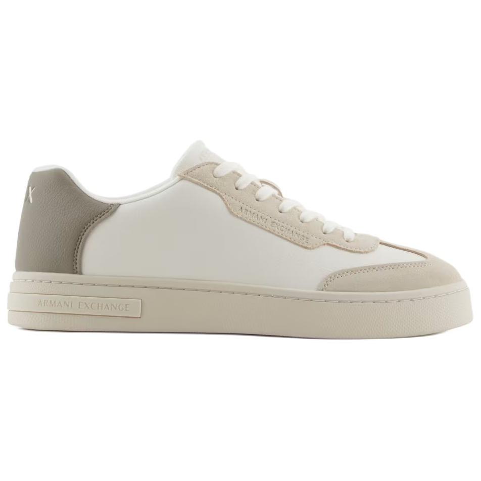Armani Exchange Round Toe Lace-Up Color Block Low-Top Sneakers Men sneakers Beige XUX250XV948U641