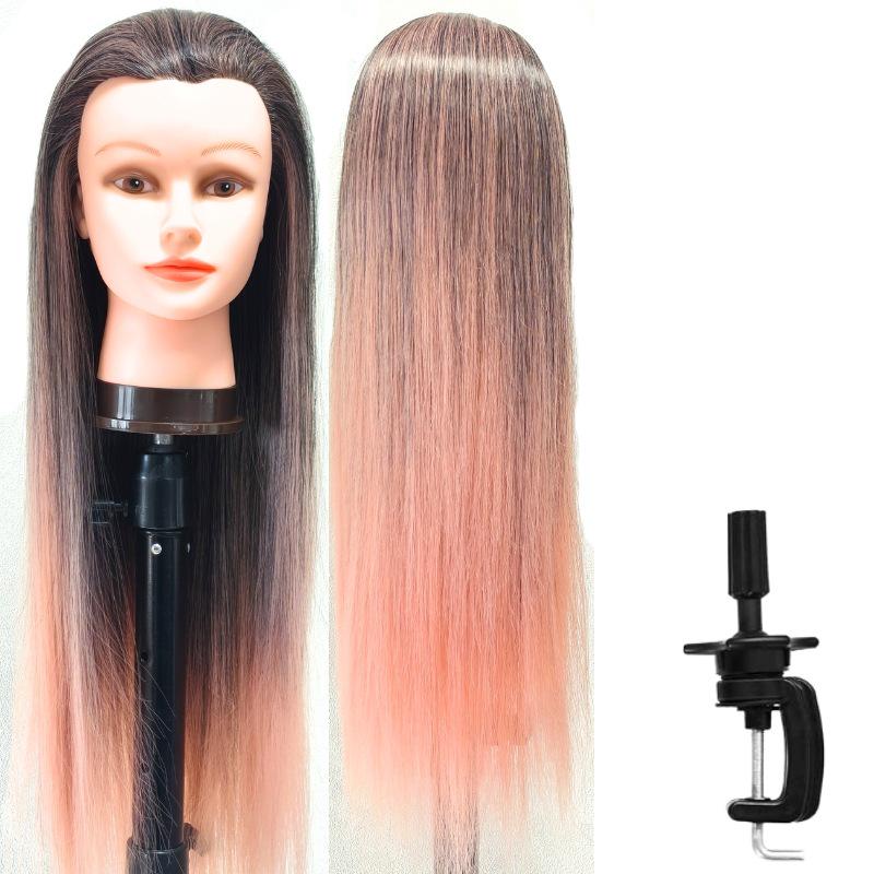 High Temperature Fiber Wig Mannequin Head for Hairdressing and Haircutting Training