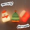 Christmas Cartoon Night Light 7Color Changing Socks Snowman Silicone Lamp Tapping Open Christmas Tree Decor Lights Kids Gifts