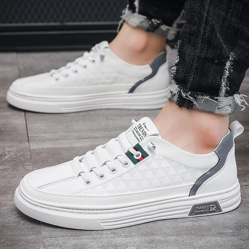 AutumnTrendy Men's Casual Shoes Lightweight Soft Sole White Tenis Running Shoes Korean Style Daily Fashion Sports Shoes