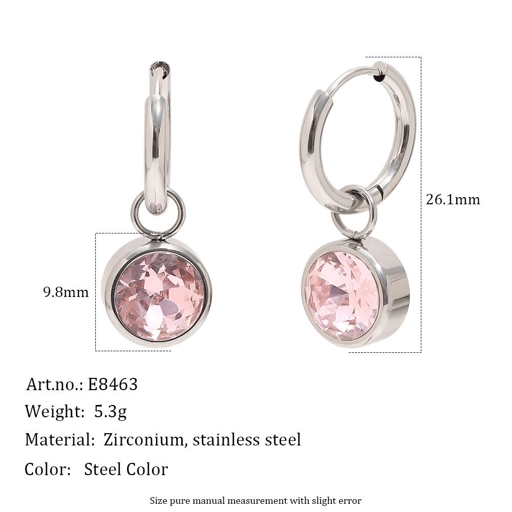 Exquisite 18K Gold-Plated French Earrings with Colorful Round Diamonds