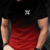 Men'S 3D Print Short Sleeve T-shirt, Polyester Blend, Crew Neck, Regular Fit, Slight Stretch, Summer Casual Outdoor Wear