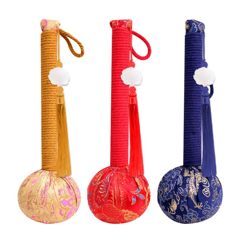 Year of the Horse Mugwort Meridian Massage Hammer - Solid Color Brocade Multifunctional Health Gift