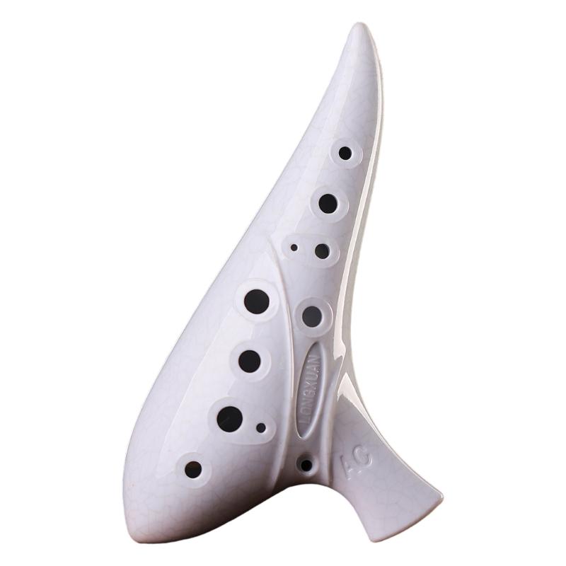 12 Hole Ceramic Ocarina Musical Device Smooth Surfaces Texture Balanced Tone Output for Aspiring Musicians and Collectors