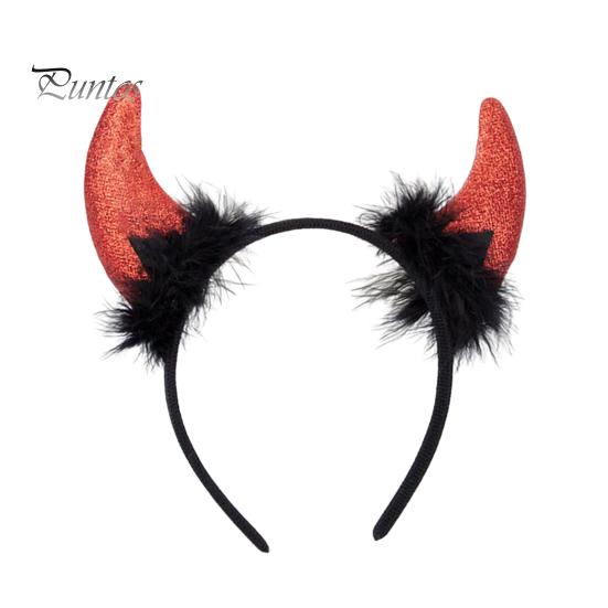 Devil Horn Decor peapael Palus kangast käsitsi valmistatud kerge elastse disainiga juukserõngas Cosplay peod Halloweeni aksessuaarid