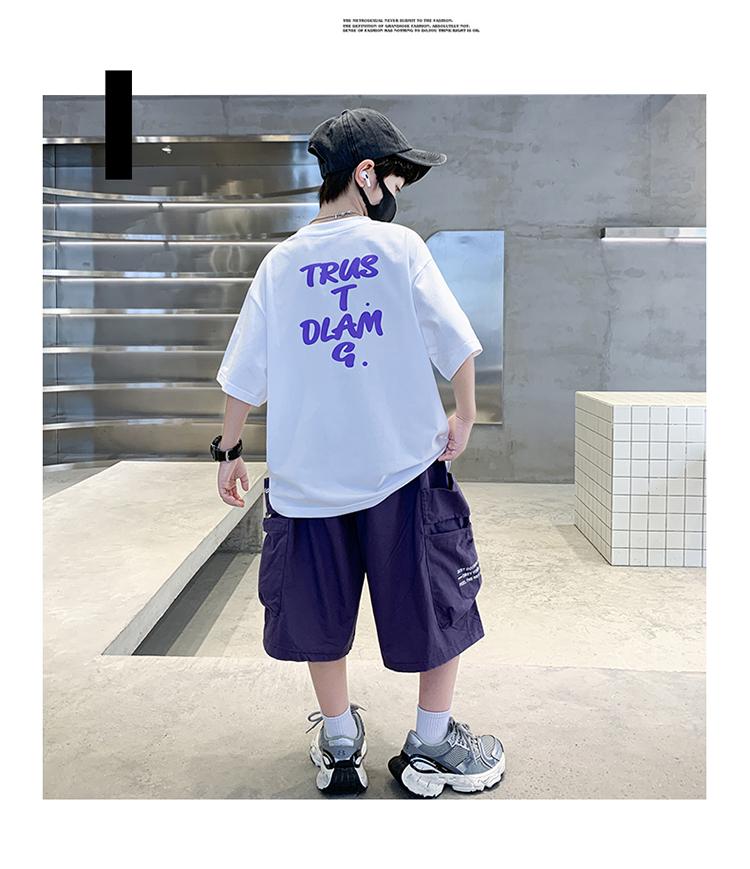 Boys' summer suit short sleeved loose 2026 new style children's summer boys' T-shirt two-piece set, men's god cool and handsome