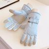 Cycling Gloves Women's Warm Thickened Velvet Anti-splashing Water Electric Vehicle Cold-proof Ski Gloves Women