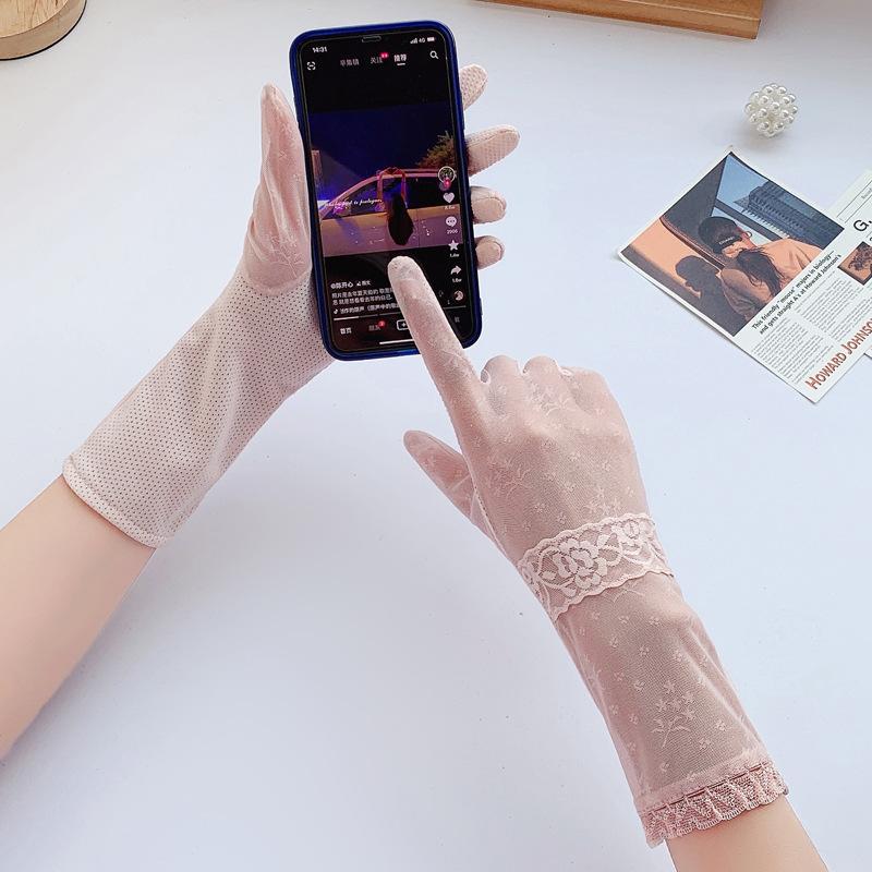 Sunscreen gloves summer thin ice silk UV protection