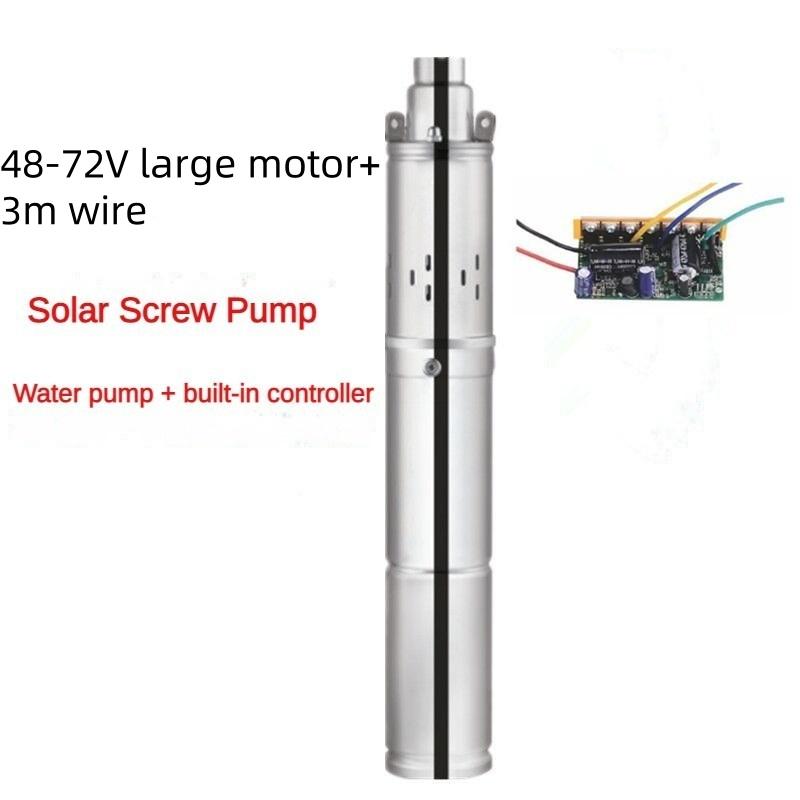 Small Household Stainless Steel Deep Well Submersible Pump Irrigation Efficient Water Pump Solar Brushless Screw DC Pump