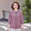 Spring Outfit: Chinese-Style Shirt for Middle-Aged Women - Festive Attire for Birthdays and Weddings