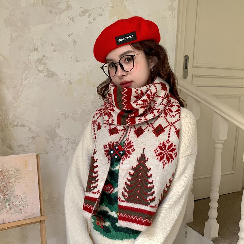 

Women s Winter Fawn Wool Blend Knitted Scarf - Warm & Thick Cold-Proof Neck Warmer 175*28 cm бежевый