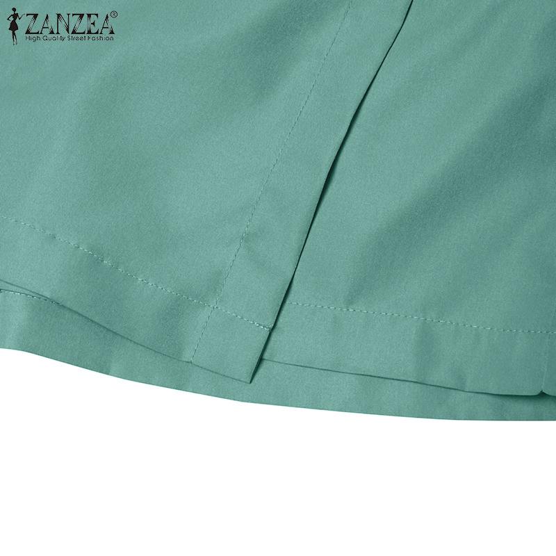 ZANZEA Damen-Shorts, lässig, elastische Taille, lockere Sommer-Shorts
