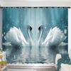 2Panel Swan Lake Swan Curtain Custom Curtains Simple Modern Bedroom Living Room Window Semi-blackout Short Curtain Free Shipping