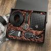 5PCS-Luxury Men's Fashion Watch & Belt Set with Keychain, Fashion Glasses, and Wallet - Perfect Father's Day Gift Box
