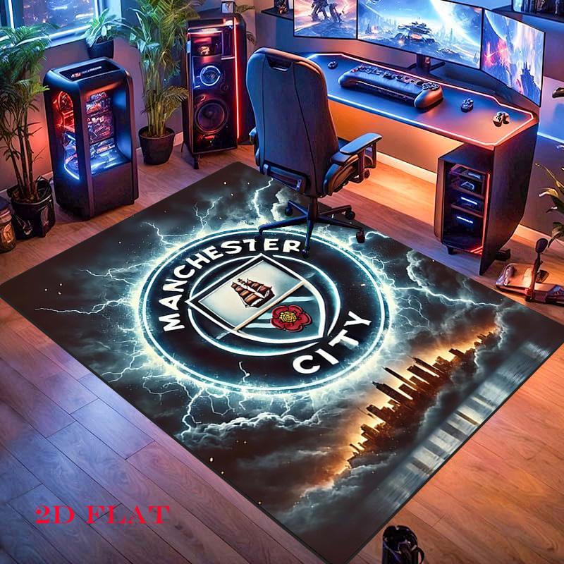 MCFC logo Carpet Rug for Living Room Bedroom Home Sofa Decoration,Kids play Nonslip Floor Mat