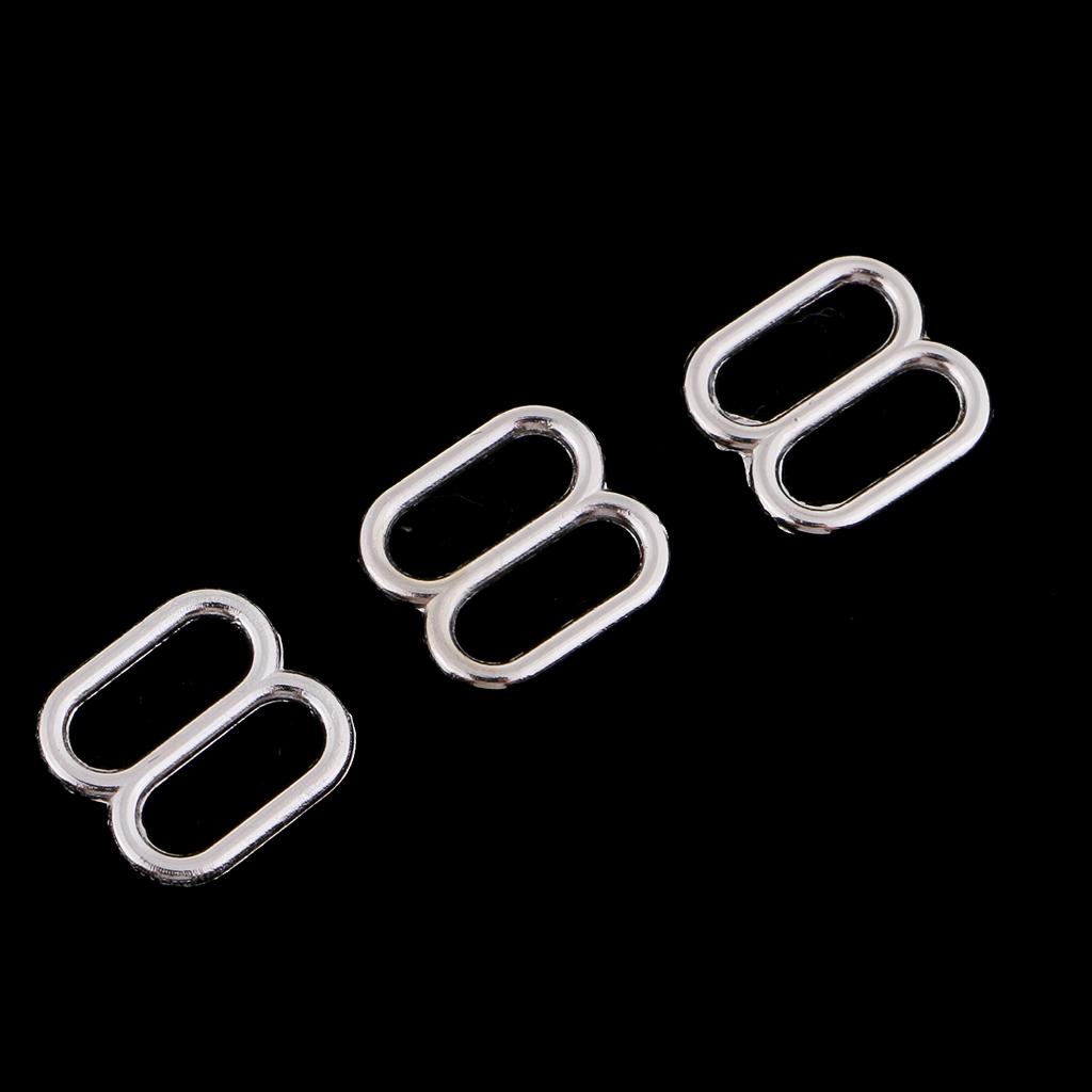 100 Alloy Bra Strap Adjustment Sliders 8 Shape Buckle Sewing Fastener Clips for Undergarment Bikini and Lingerie Accessories