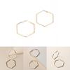 Contemporary Hexagon Geometric Ear Rings With Electroplated Gold For Stylish Office Wear