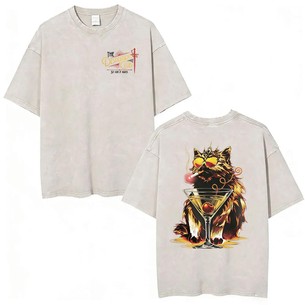 Hett Spel Dungeon Crawler Carl Vintage Tvättade T-shirts Prinsessamunk Rolig Katt Grafisk T-shirt Herr Dam Överdimensionerad Bomulls-T-shirt