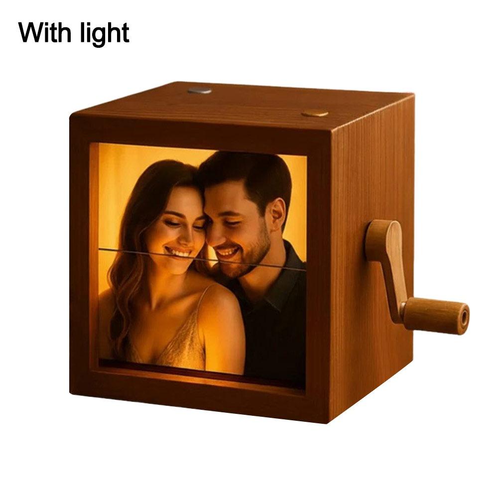 Unik med lätt vändbar fotolåda Handvevad 3D-utskriven fotoalbum Personlig fotoblädderbok Presenter