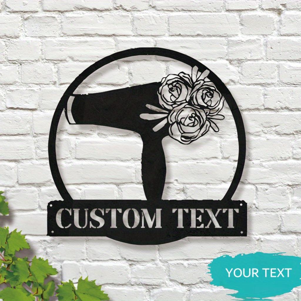 Custom Metal Sign for Hair Salon - Floral Hairstylist Decor Personalized Wall Art