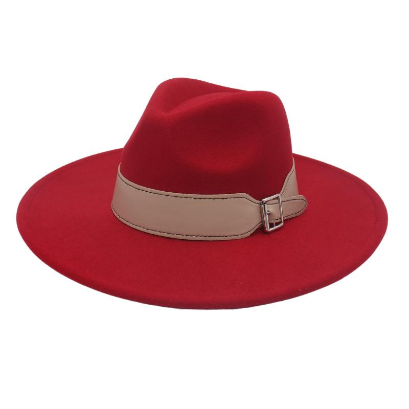 Men'S And Women'S Enlarged Brim, Wide Belt Buckle Top Hat, Jazz Hat, Trendy Hat