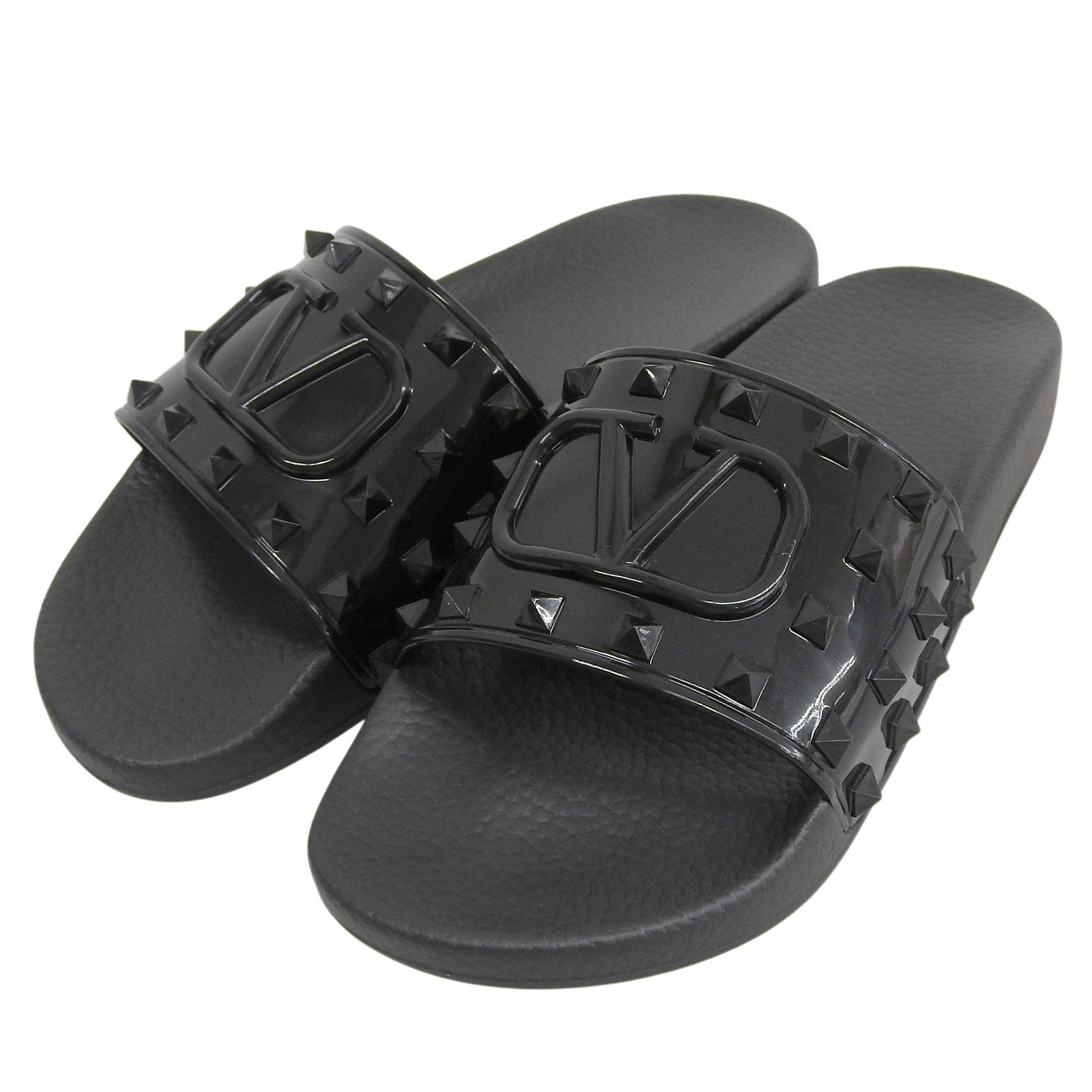 Pristine Valentino Garavani Sandals black rubber mens 40 Used