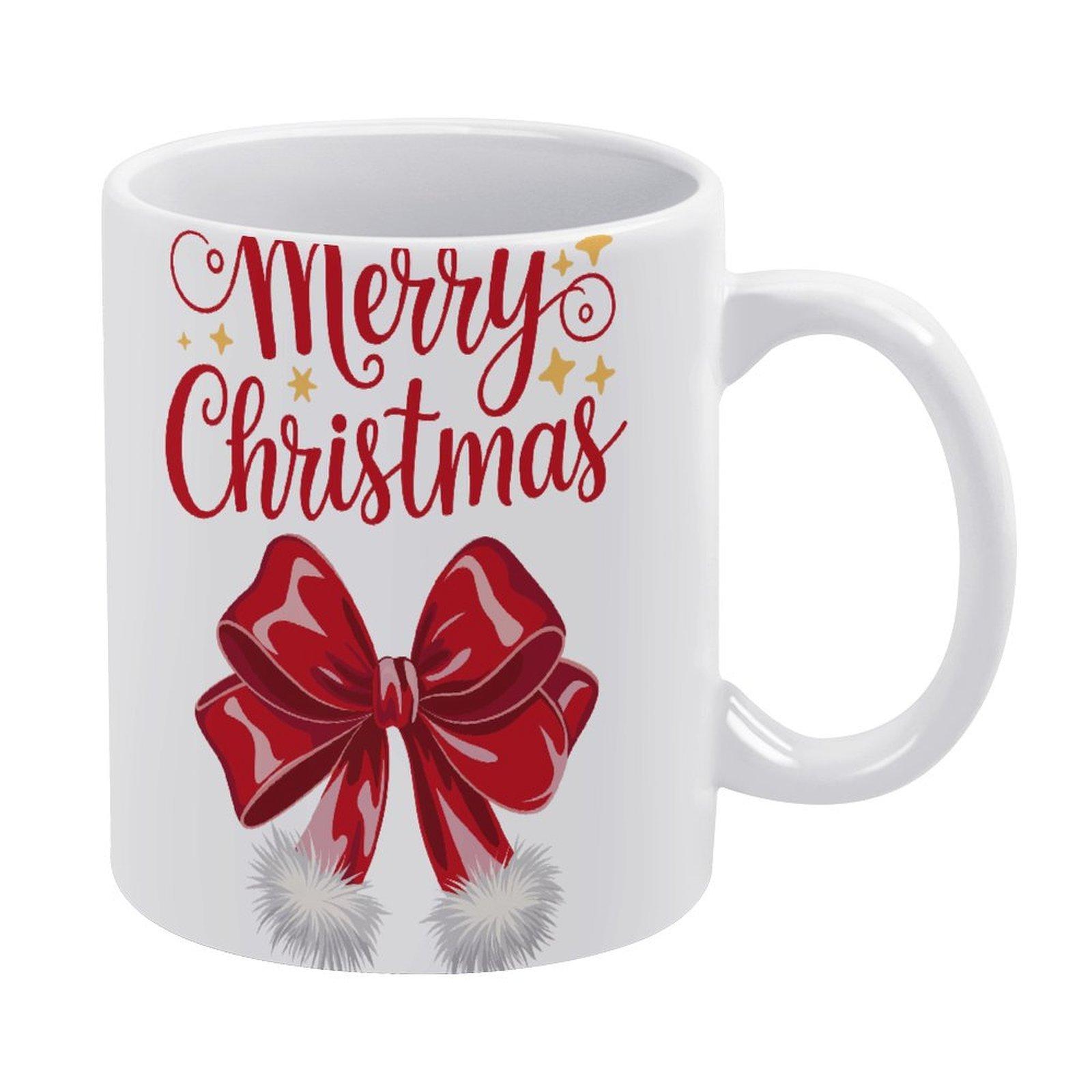 

1pc 11oz blank ceramic mug, double-sided printed coffee tea cup, glossy white look, ergonomic handle, kitchen-friendly, ideal for gifting белый