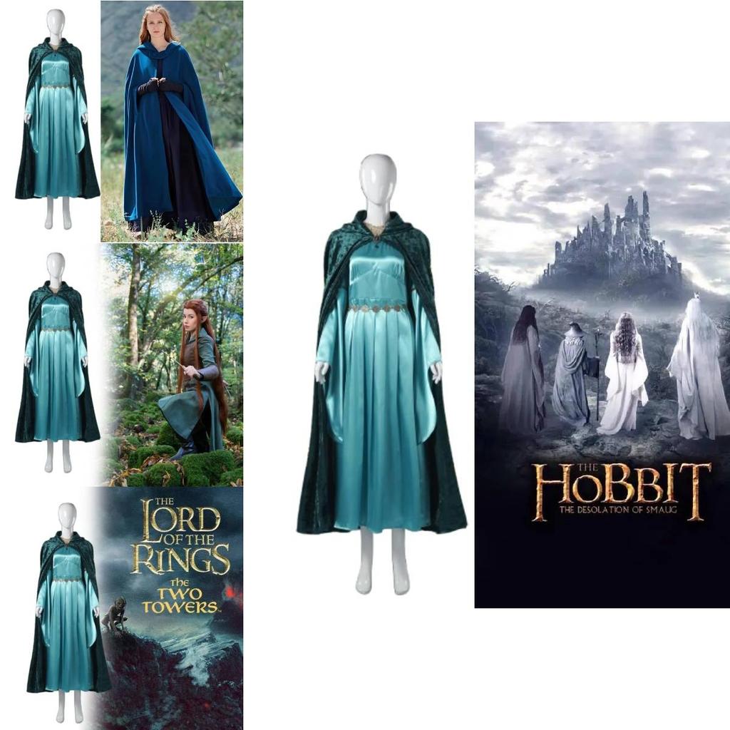 Exquisite Blue Cosplay Dress Set For Elven Princesses Perfect For Fantasy Themed Events And Celebrations