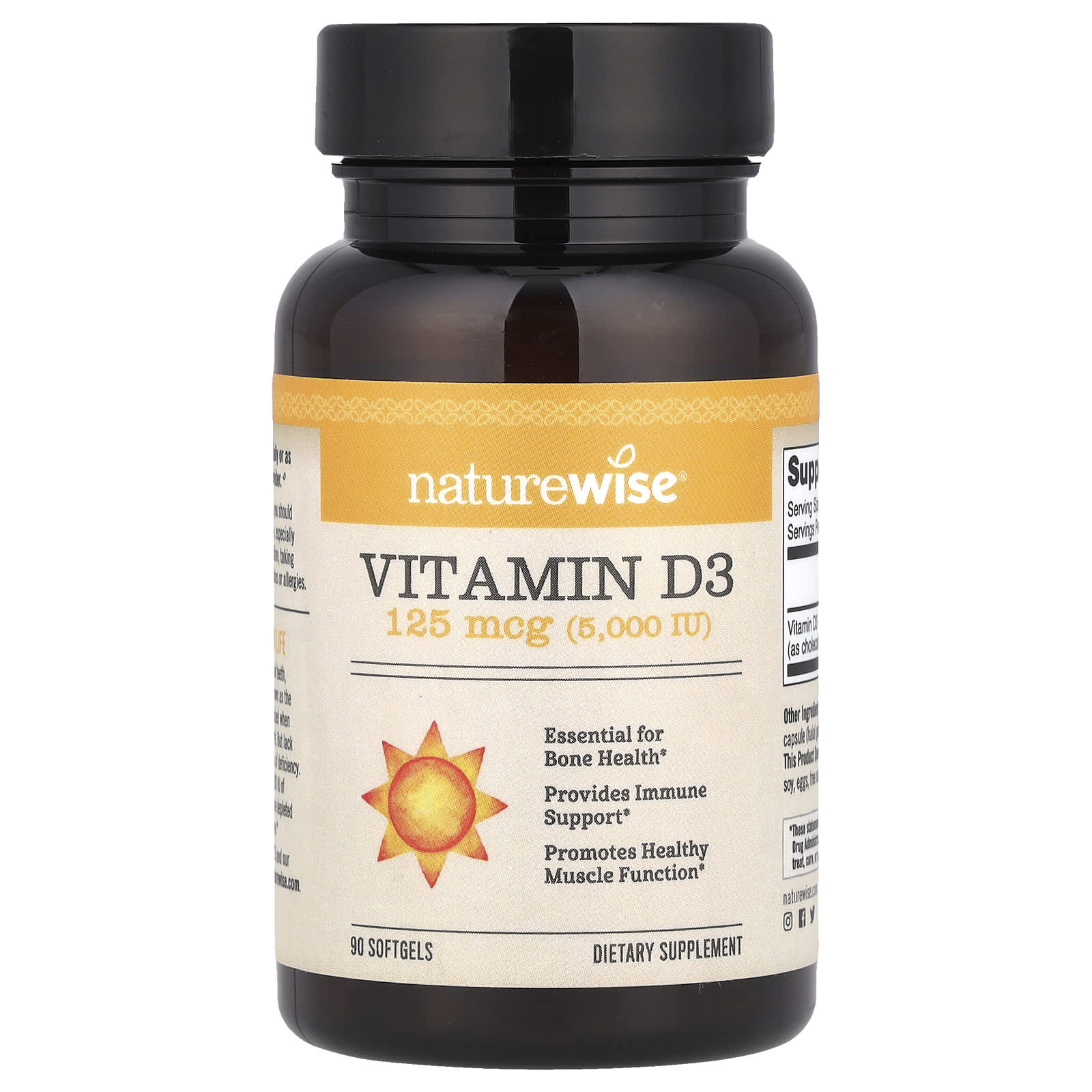 

Vitamin D3, 125Mcg (5,000Iu), 90 Softgels