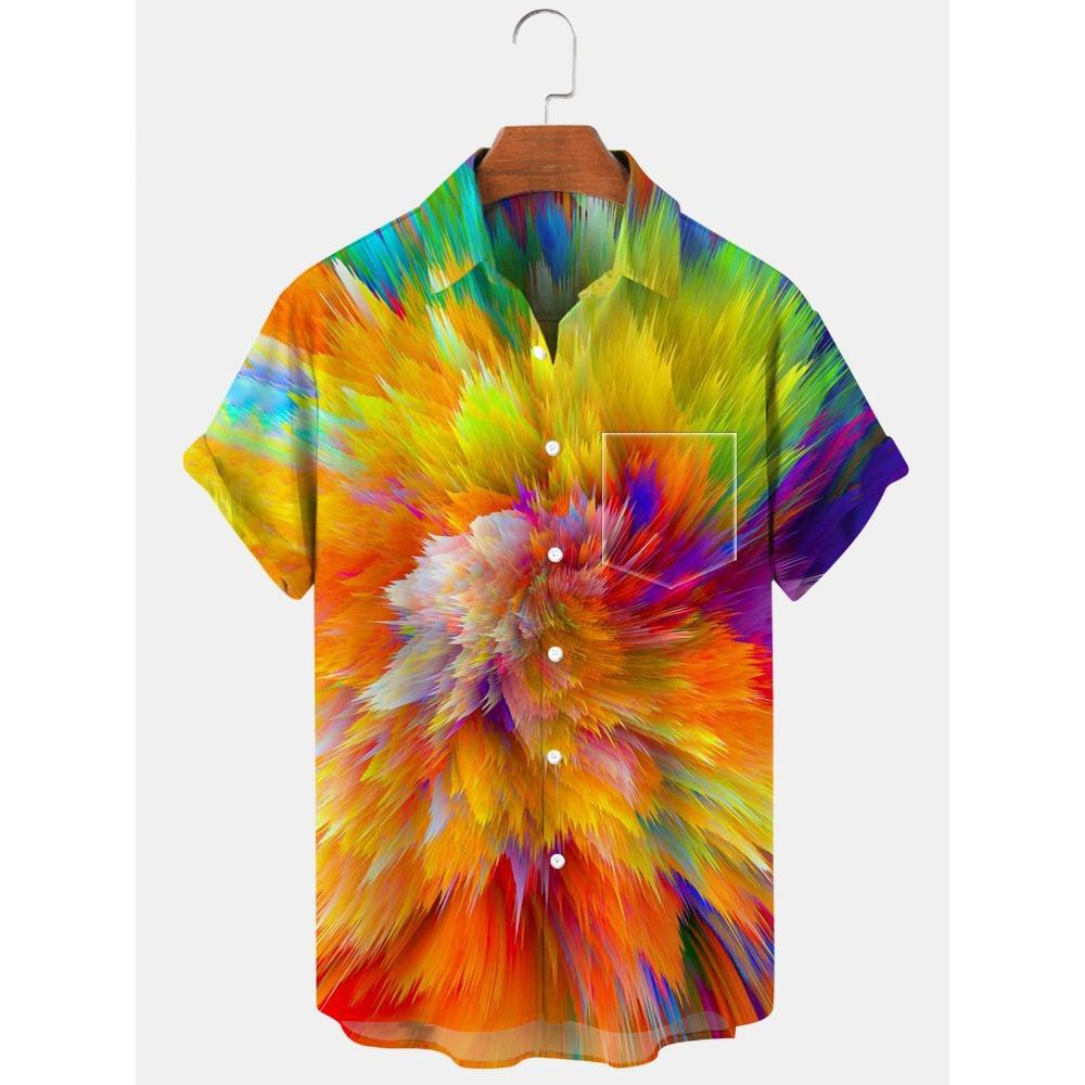 

Летняя гавайская рубашка весна/лето мода мужская рубашка для отдыха на улице прогулки турист пляж принт полностью открытая рубашка с коротким рукавом на пуговицах XXXL