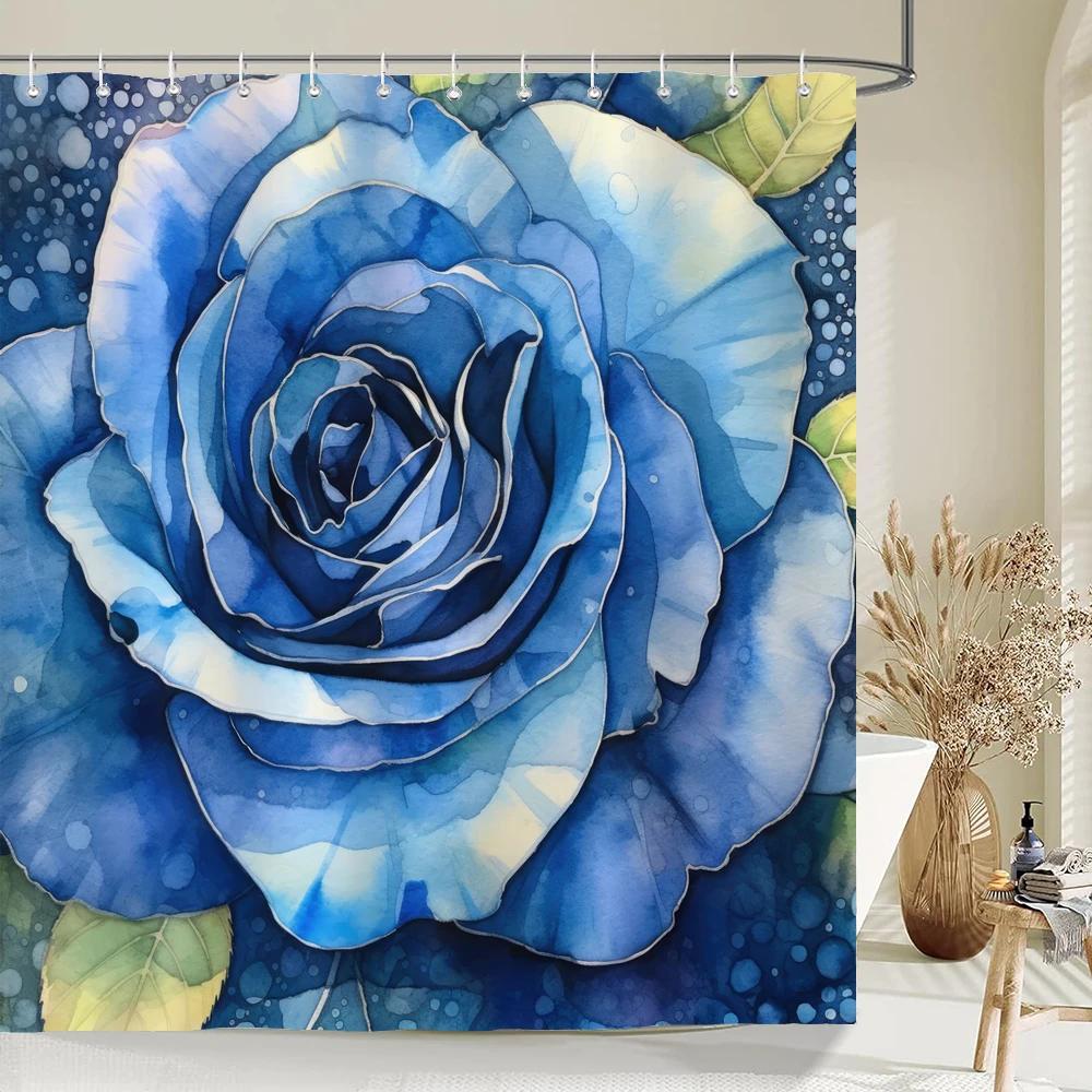 Jy01Pink Roses Flowers And Butterflies Shower Curtain Print Modern Nordic Minimalist Polyster Home Decor Bathroom Curtain With@1